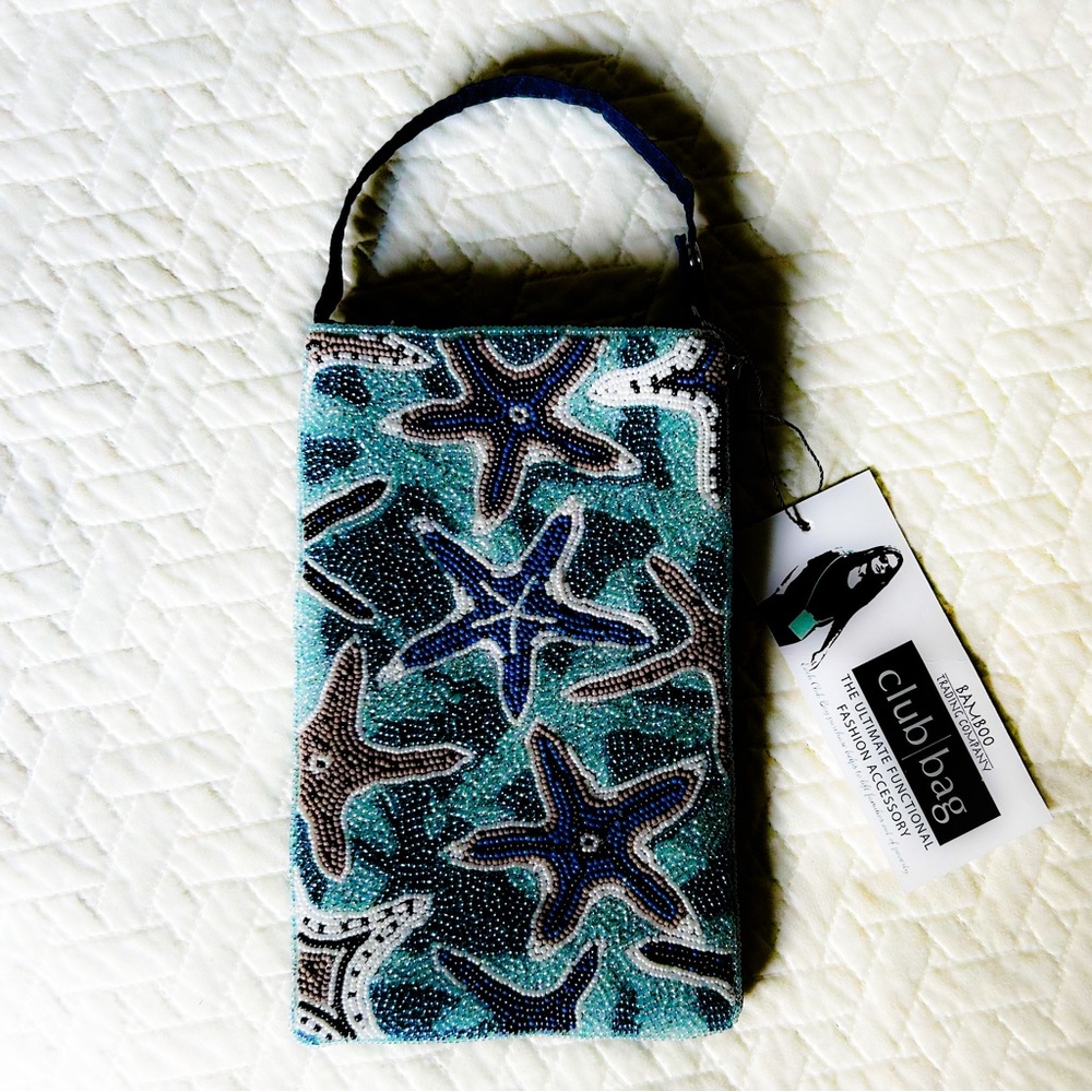 NWT Sustainable style beaded bag from Bamboo Trading Company 7 3/4” x 5”